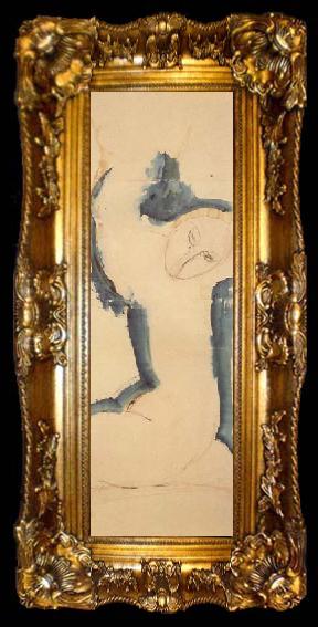 framed  Amedeo Modigliani Cariatide rose au bord bleu (mk38), ta009-2